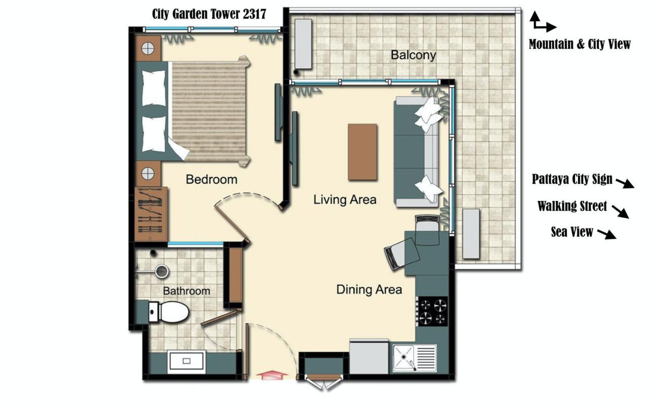 Apartment Panoramic View Tower: Garden Oasis *